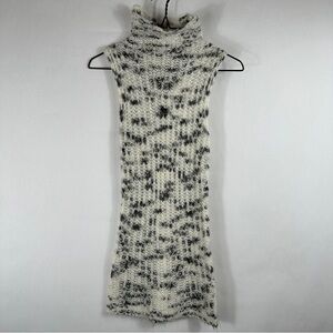 NWT Zara Cozy Black and White Sleeveless Turtleneck Sweater | Size Small